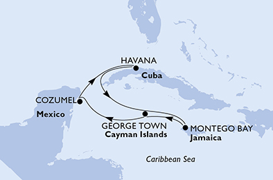 Cuba,Jamaïque,Îles Caïmans,Mexique